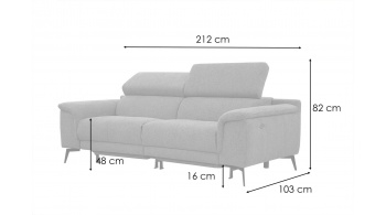3-Sitzer Relaxsofa mit zwei Relaxfunktionen FIERO FARBE Mintgrün (Arano 14)