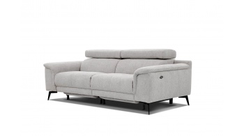 3-Sitzer Relaxsofa mit zwei Relaxfunktionen FIERO FARBE Hellgrau (Arano 15)