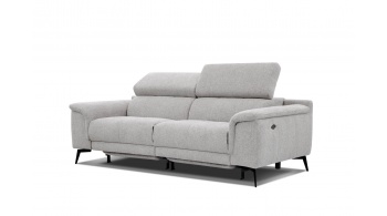 3-Sitzer Relaxsofa mit zwei Relaxfunktionen FIERO FARBE Hellgrau (Arano 15)