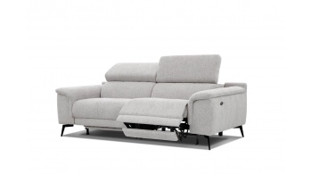 3-Sitzer Relaxsofa mit zwei Relaxfunktionen FIERO FARBE Hellgrau (Arano 15)