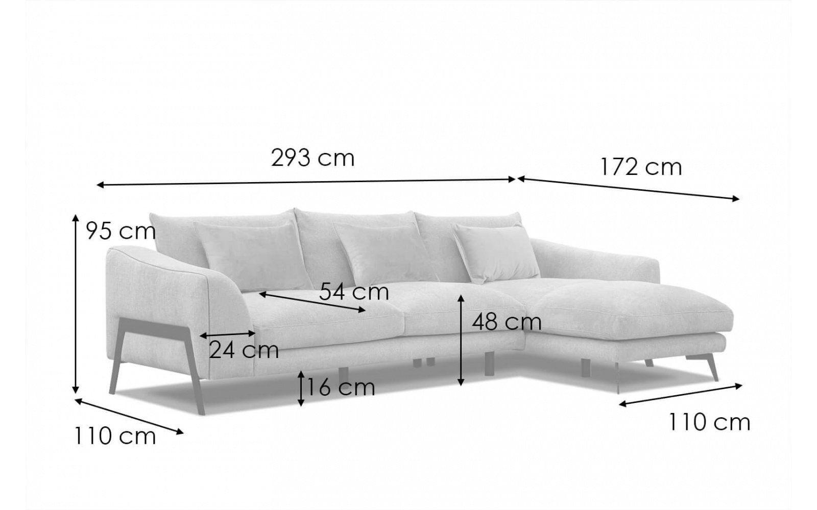 Ecksofa rechts 4-Sitzer WINTER