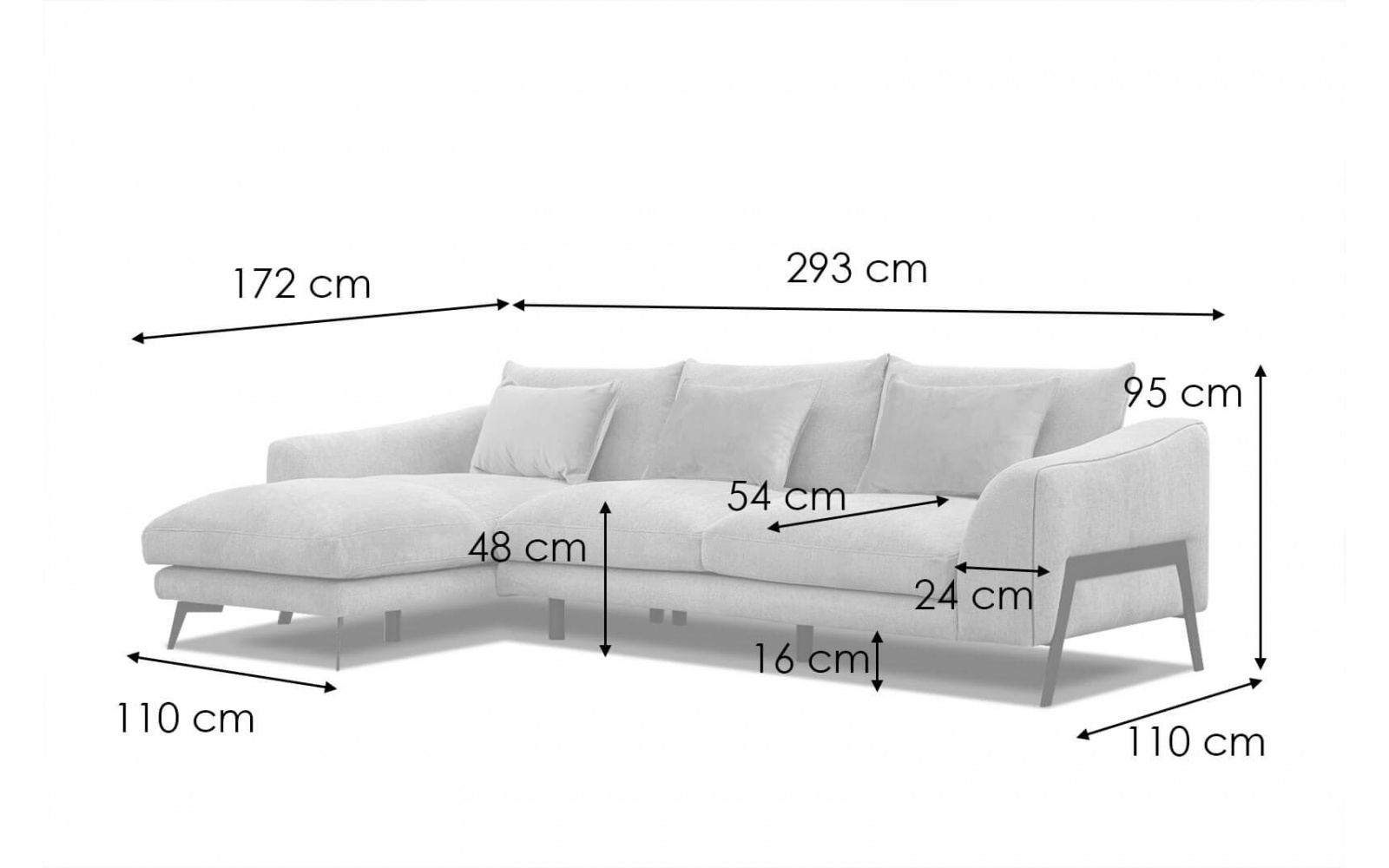 Ecksofa links 4-Sitzer WINTER