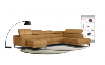 Wohnlandschaft U-Form rechts mit verstellbaren Kopfstützen FIERO