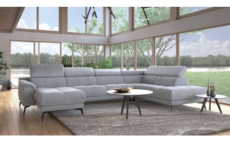 Wohnlandschaft U-Form rechts mit verstellbaren Kopfstützen FIERO