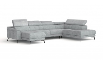 Wohnlandschaft U-Form rechts mit verstellbaren Kopfstützen FIERO