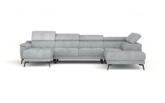 Wohnlandschaft U-Form rechts mit verstellbaren Kopfstützen FIERO