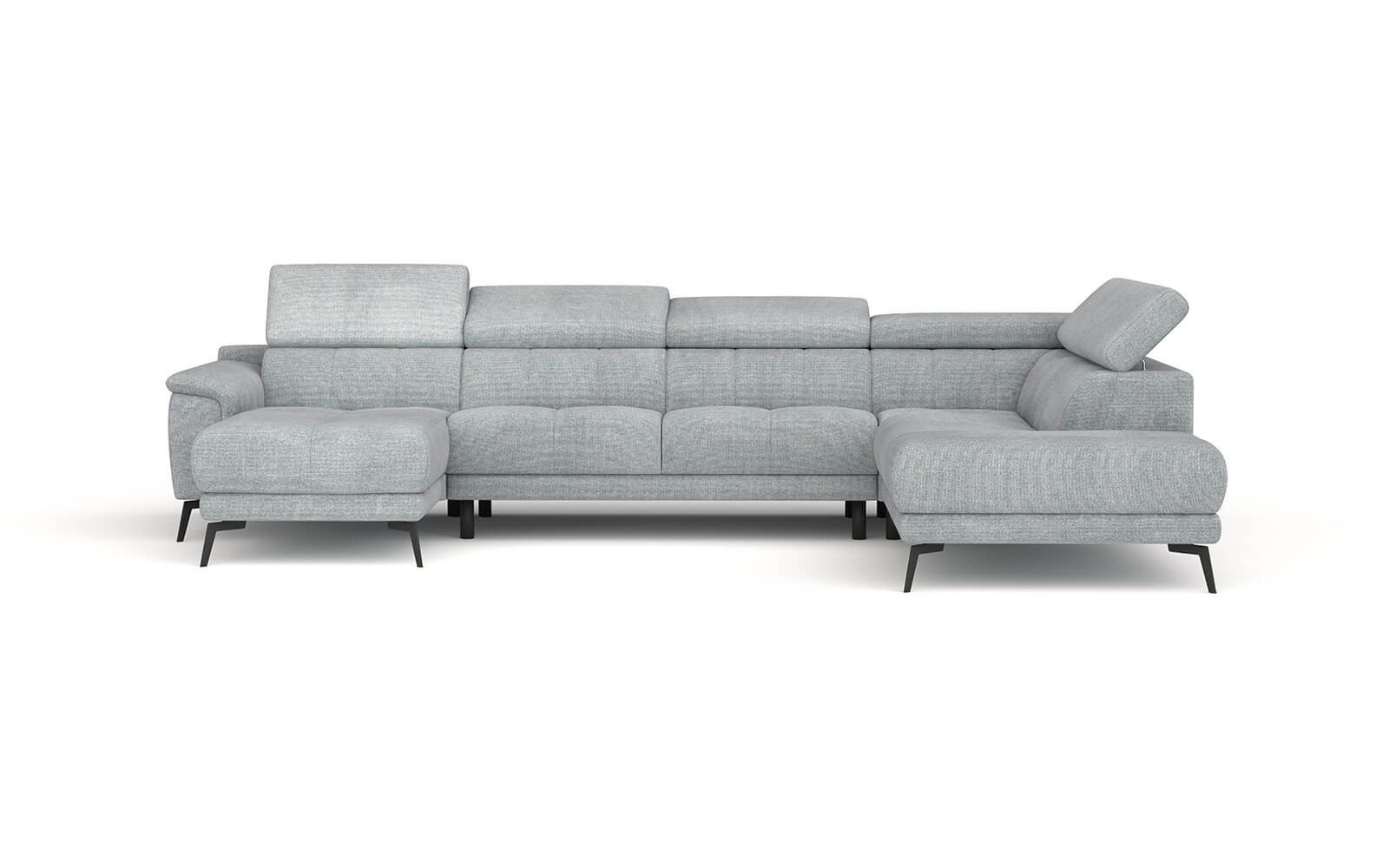 Wohnlandschaft U-Form rechts mit verstellbaren Kopfstützen FIERO