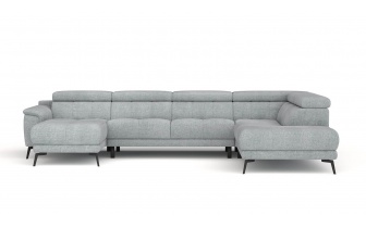 Wohnlandschaft U-Form rechts mit verstellbaren Kopfstützen FIERO