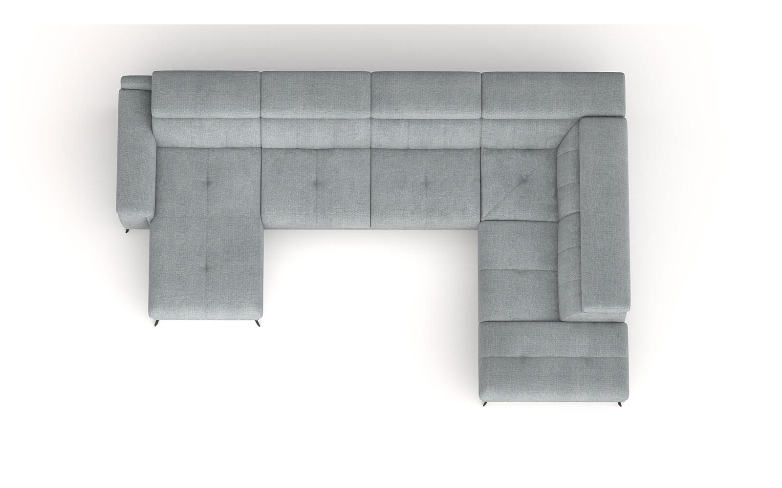 Wohnlandschaft U-Form rechts mit verstellbaren Kopfstützen FIERO