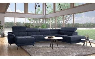 Wohnlandschaft U-Form rechts mit verstellbaren Kopfstützen FIERO