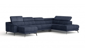 Wohnlandschaft U-Form rechts mit verstellbaren Kopfstützen FIERO