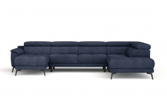 Wohnlandschaft U-Form rechts mit verstellbaren Kopfstützen FIERO