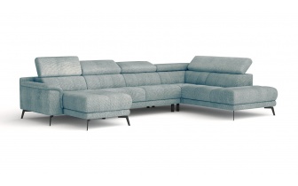 Wohnlandschaft U-Form rechts mit verstellbaren Kopfstützen FIERO