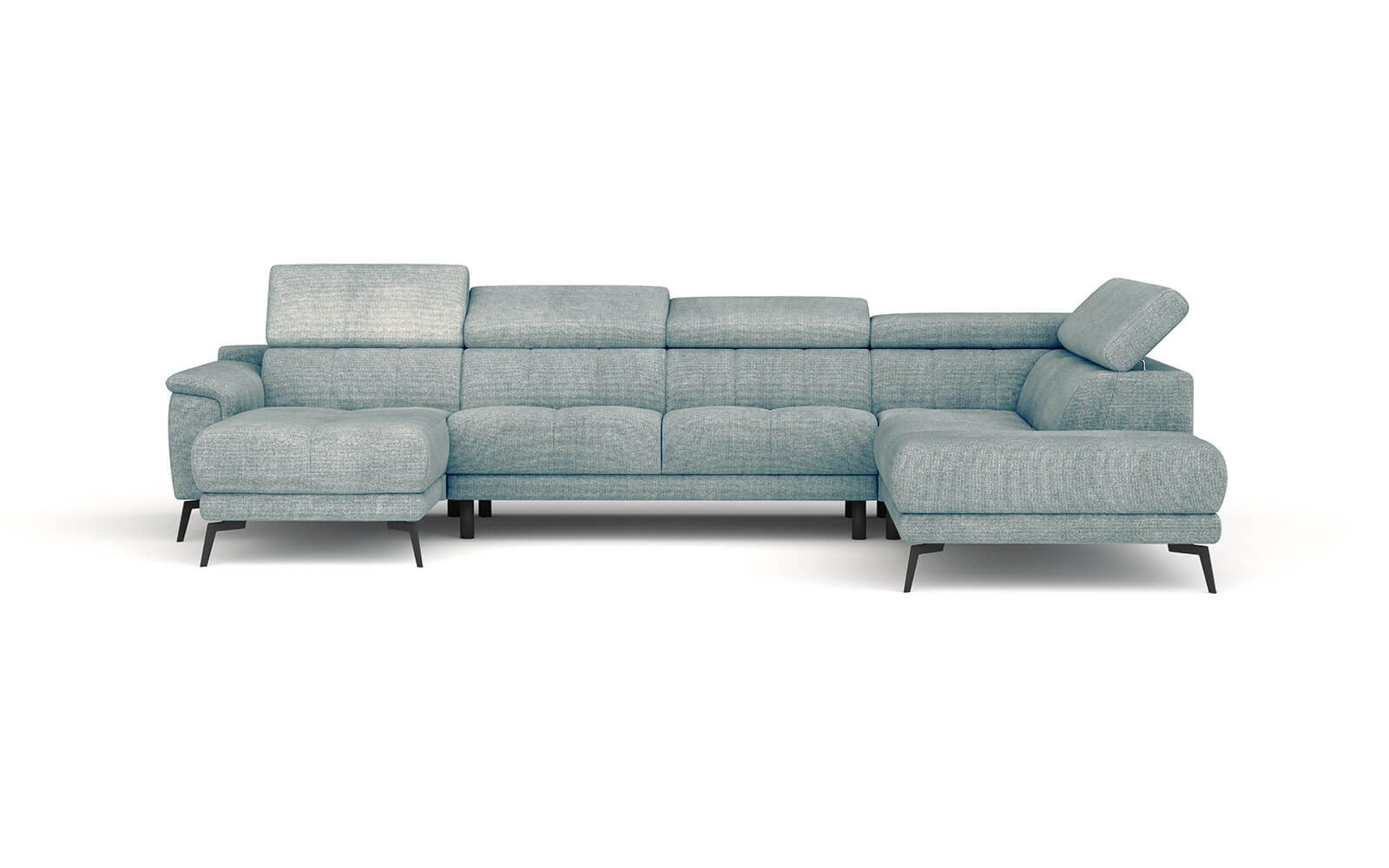 Wohnlandschaft U-Form rechts mit verstellbaren Kopfstützen FIERO