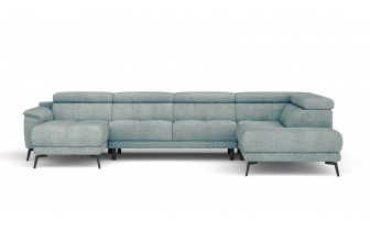 Wohnlandschaft U-Form rechts mit verstellbaren Kopfstützen FIERO