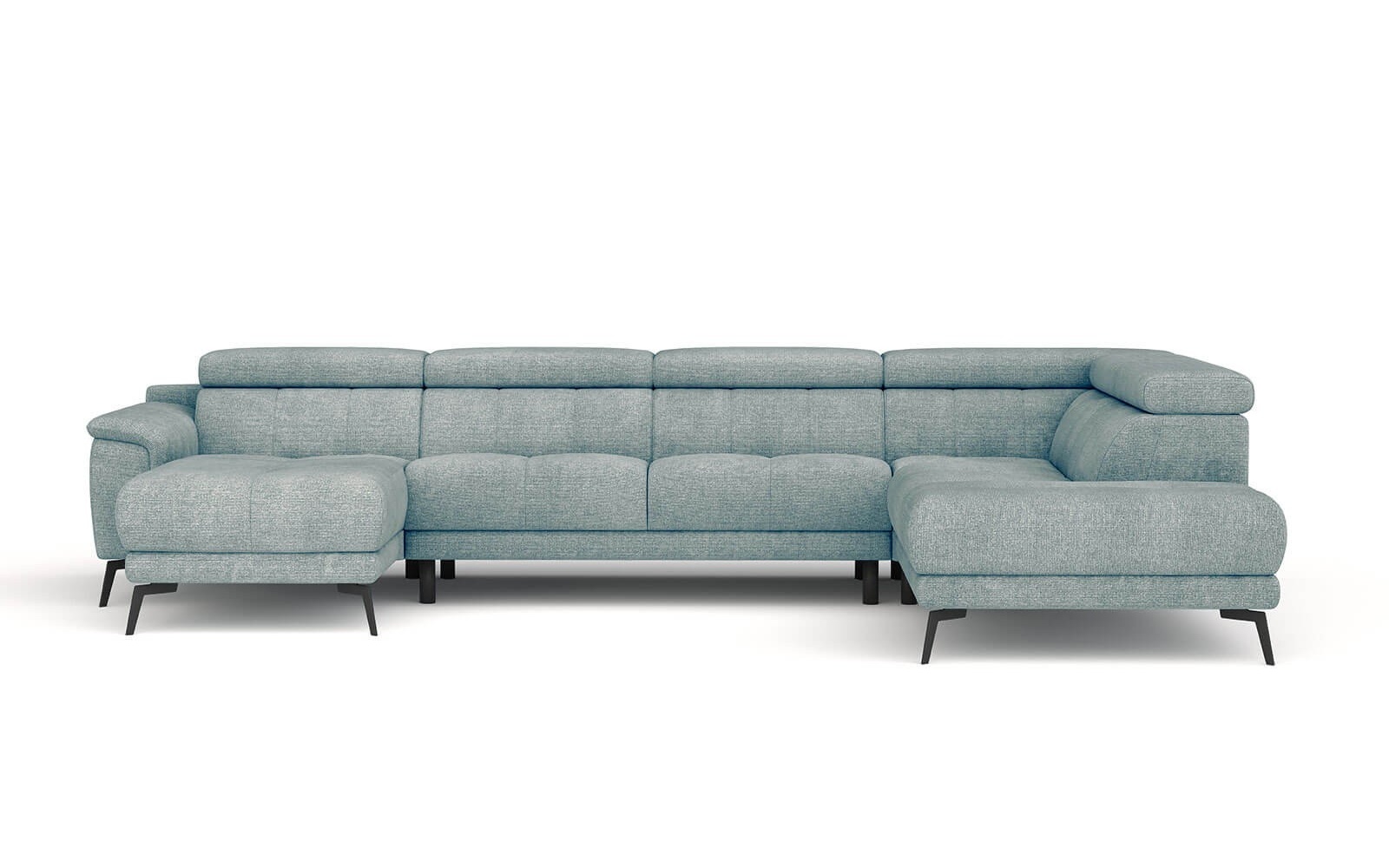 Wohnlandschaft U-Form rechts mit verstellbaren Kopfstützen FIERO