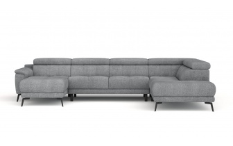 Wohnlandschaft U-Form rechts mit verstellbaren Kopfstützen FIERO