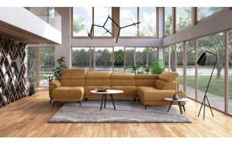 Wohnlandschaft U-Form rechts mit verstellbaren Kopfstützen FIERO