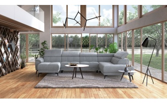 Wohnlandschaft U-Form rechts mit verstellbaren Kopfstützen FIERO