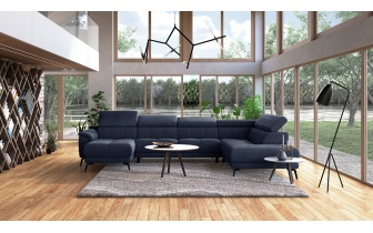 Wohnlandschaft U-Form rechts mit verstellbaren Kopfstützen FIERO