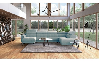 Wohnlandschaft U-Form rechts mit verstellbaren Kopfstützen FIERO