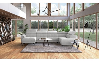 Wohnlandschaft U-Form rechts mit verstellbaren Kopfstützen FIERO