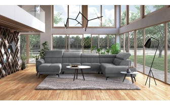 Wohnlandschaft U-Form rechts mit verstellbaren Kopfstützen FIERO