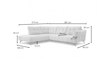 Ecksofa links 5-Sitzer KALMER