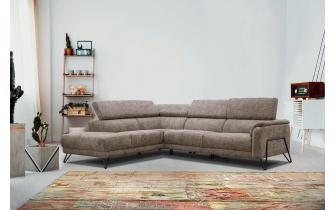 Ecksofa links mit verstellbaren Kopfstützen 5-Sitzer RODEN