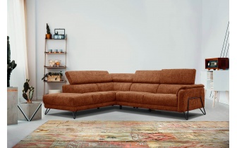 Ecksofa links mit verstellbaren Kopfstützen 5-Sitzer RODEN