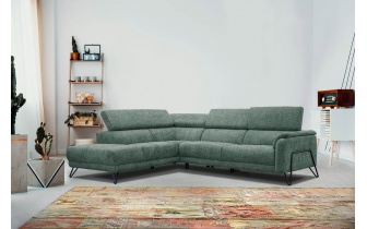 Ecksofa links mit verstellbaren Kopfstützen 5-Sitzer RODEN