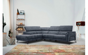 Ecksofa links mit verstellbaren Kopfstützen 5-Sitzer RODEN