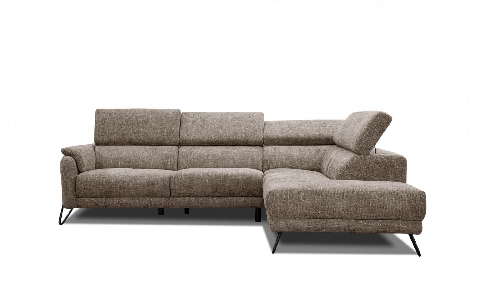 Ecksofa rechts mit verstellbaren Kopfstützen 5-Sitzer RODEN