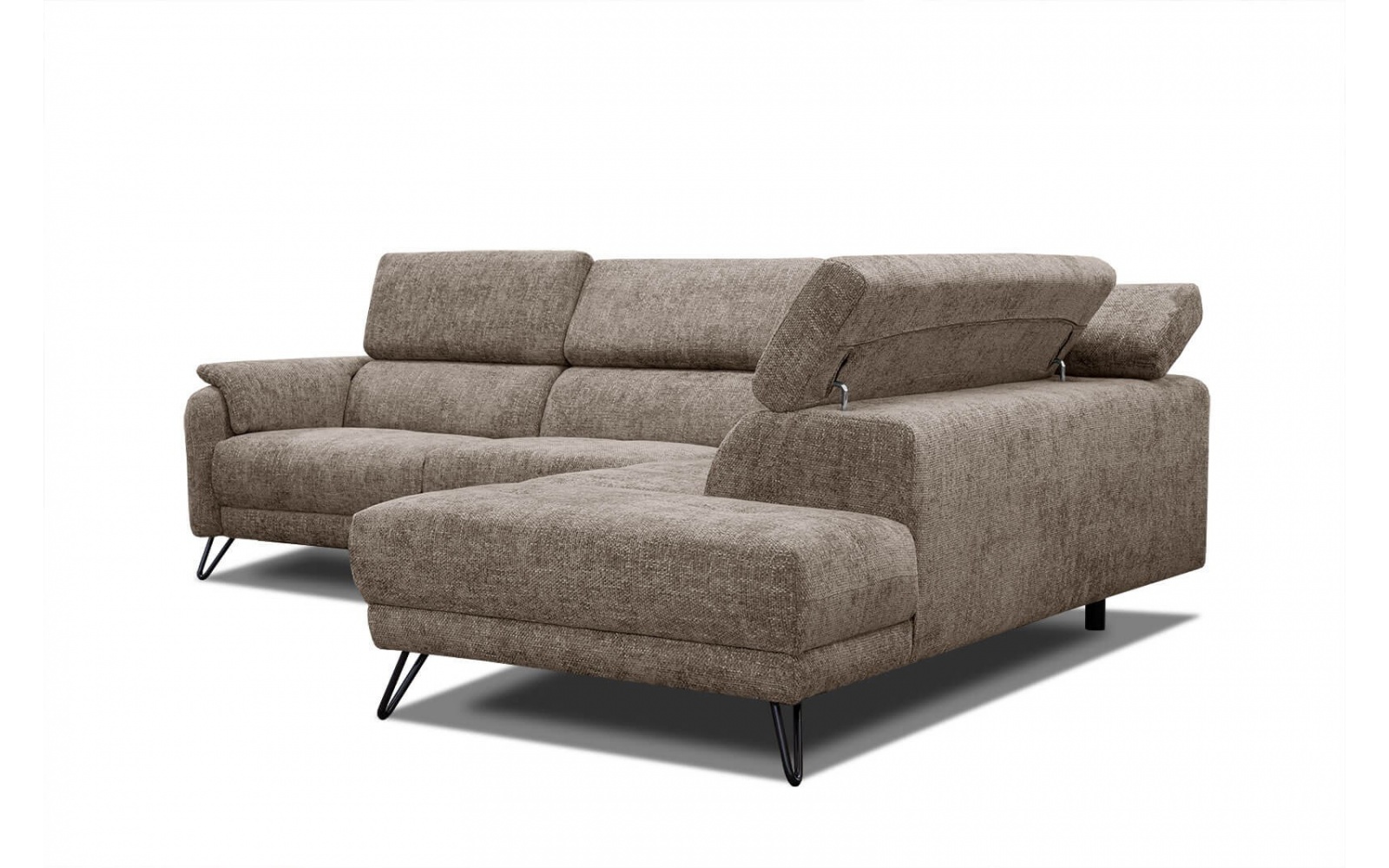 Ecksofa rechts mit verstellbaren Kopfstützen 5-Sitzer RODEN