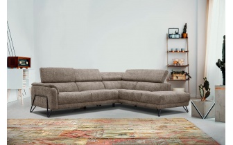 Ecksofa rechts mit verstellbaren Kopfstützen 5-Sitzer RODEN