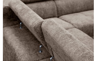 Ecksofa rechts mit verstellbaren Kopfstützen 5-Sitzer RODEN