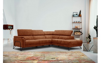 Ecksofa rechts mit verstellbaren Kopfstützen 5-Sitzer RODEN