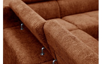 Ecksofa rechts mit verstellbaren Kopfstützen 5-Sitzer RODEN