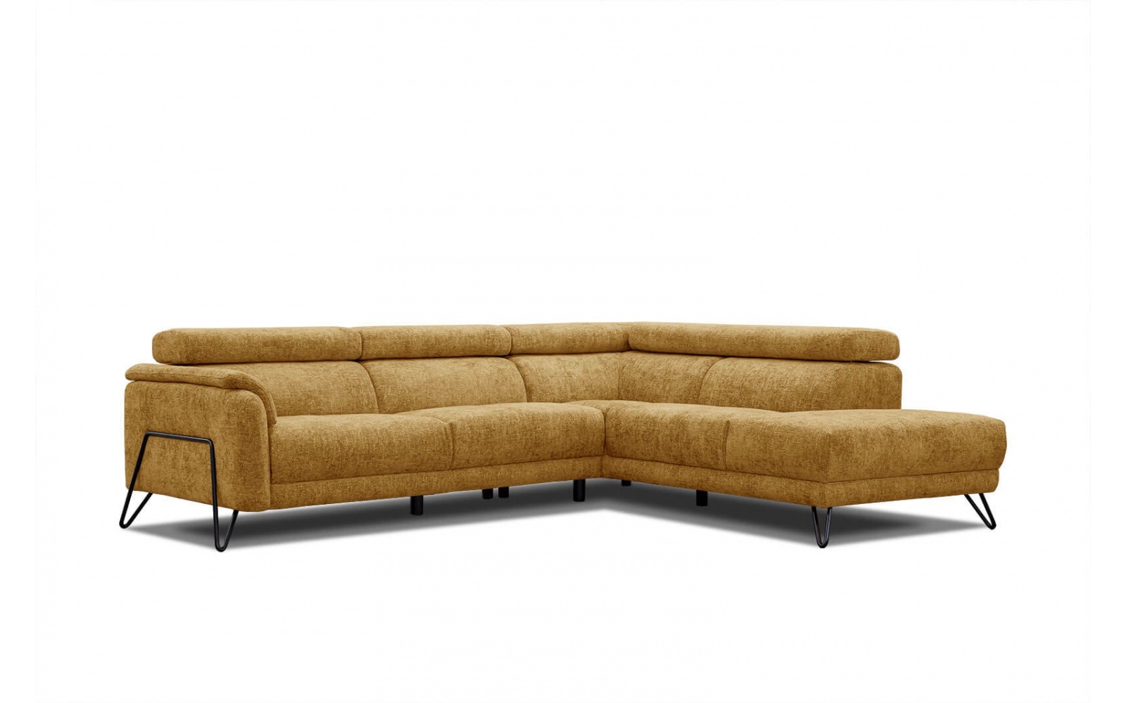 Ecksofa rechts mit verstellbaren Kopfstützen 5-Sitzer RODEN