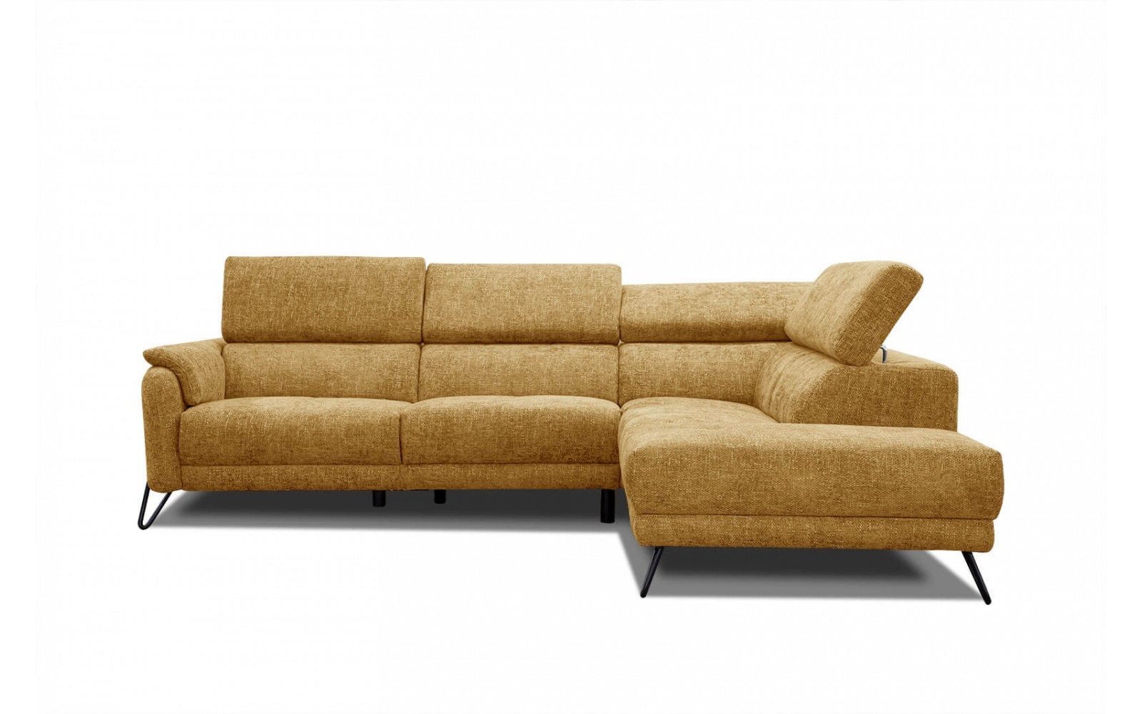 Ecksofa rechts mit verstellbaren Kopfstützen 5-Sitzer RODEN