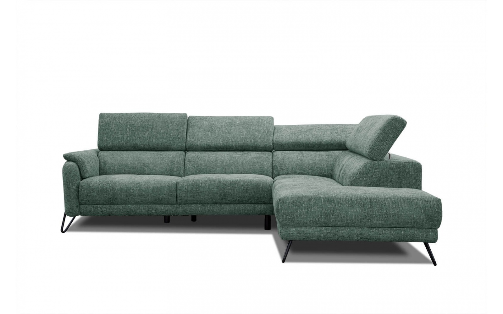 Ecksofa rechts mit verstellbaren Kopfstützen 5-Sitzer RODEN