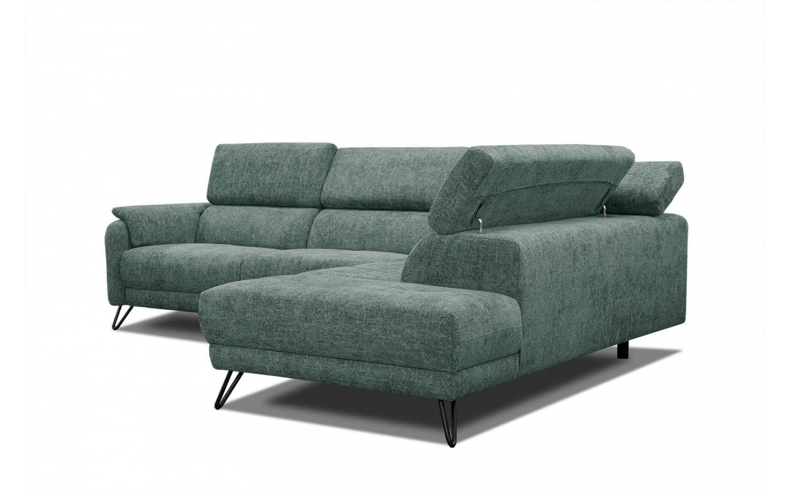 Ecksofa rechts mit verstellbaren Kopfstützen 5-Sitzer RODEN