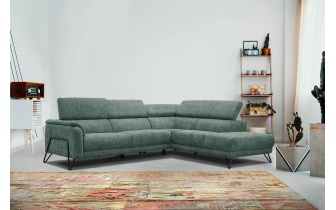 Ecksofa rechts mit verstellbaren Kopfstützen 5-Sitzer RODEN