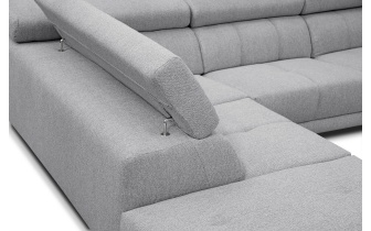 Ecksofa links mit verstellbaren Kopfstützen 5-Sitzer MORELLO