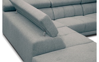 Ecksofa links mit verstellbaren Kopfstützen 5-Sitzer MORELLO
