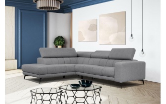 Ecksofa links mit verstellbaren Kopfstützen 5-Sitzer MORELLO