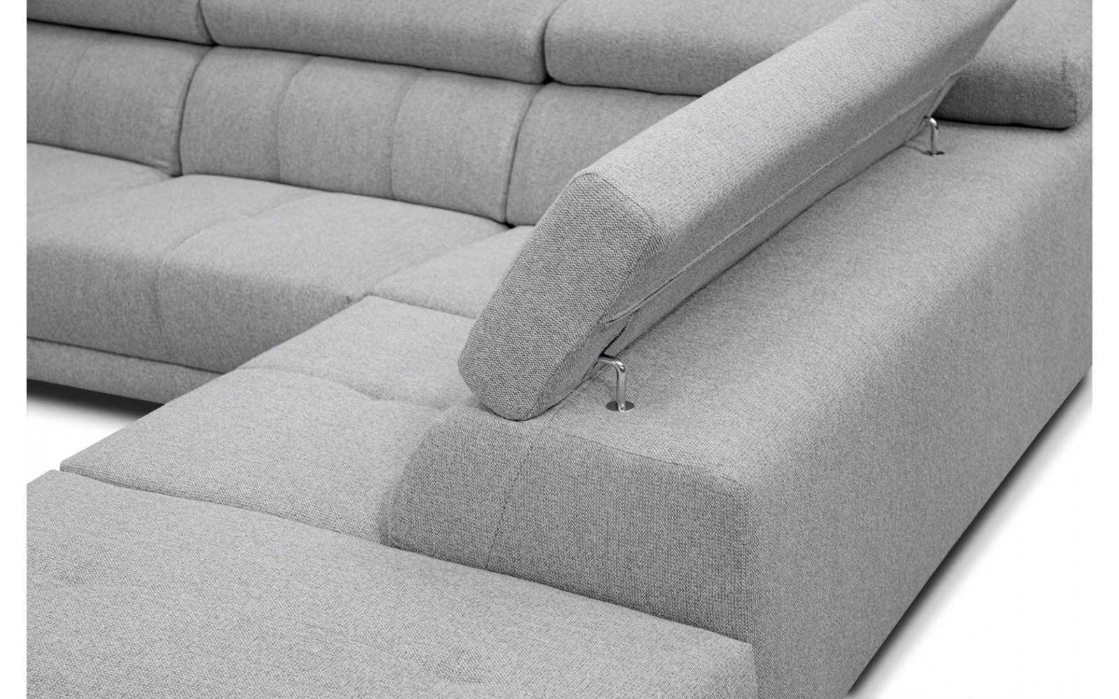 Ecksofa rechts mit verstellbaren Kopfstützen 5-Sitzer MORELLO