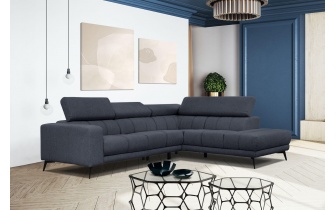 Ecksofa rechts mit verstellbaren Kopfstützen 5-Sitzer MORELLO