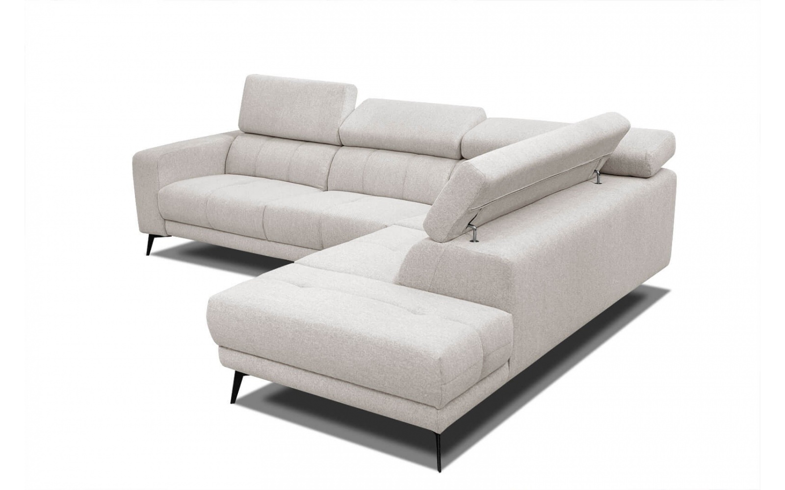 Ecksofa rechts mit verstellbaren Kopfstützen 5-Sitzer MORELLO