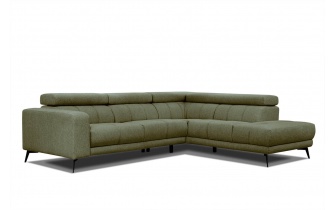 Ecksofa rechts mit verstellbaren Kopfstützen 5-Sitzer MORELLO